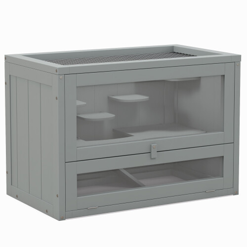 PawHut Jaula para Hámster Gris 60 x 35 x 42 cm