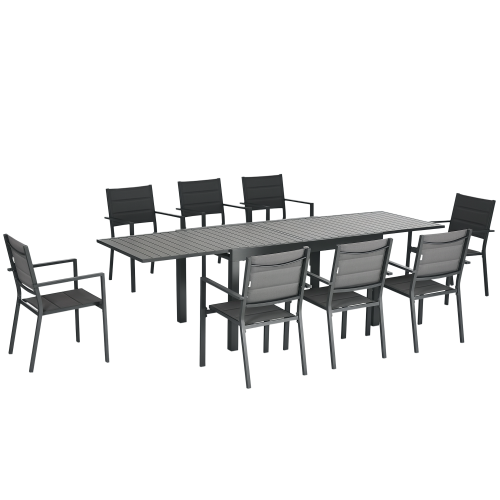 Outsunny Conjunto de Jardín Gris 270 x 90 x 75 cm