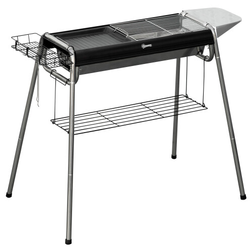 Outsunny Barbacoa de Carbón Negro 107 x 63 x 75 cm
