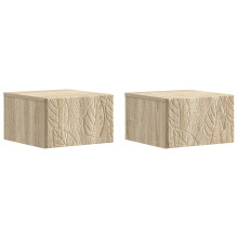 vidaXL Wall-Mounted Side Table 2 pcs Sonoma Oak 34.5 x 33 x 20 cm