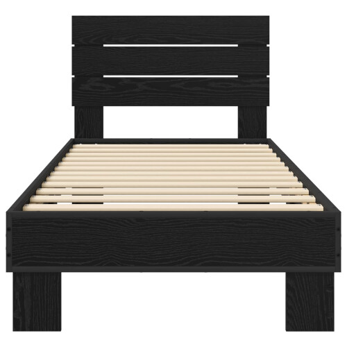 VidaXL vidaXL Bed Frame with Headboard Black Oak 80 x 200 cm Engineered Wood 2