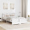 VidaXL vidaXL Bed Frame with Headboard White 150 x 200 cm Engineered Wood 4