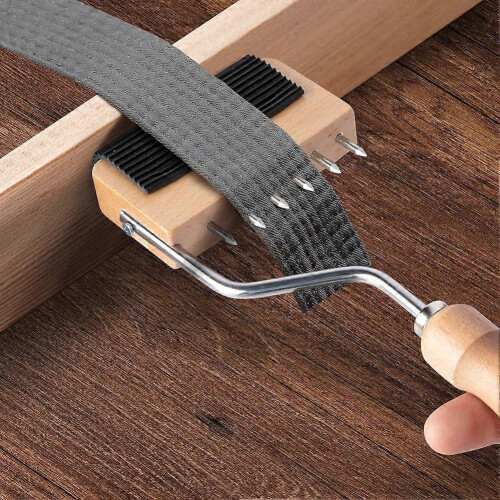 Gooseneck Webbing Stretcher Upholstery Tool, Wood Handle Webbing Puller Stretcher, Carpet Canvas Webbing Stretching Tool 1