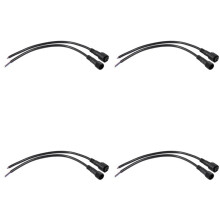4X Maennlich Weiblich Stecker 2 Pin LED Wasserdichte Stecker Kabel Schwarz