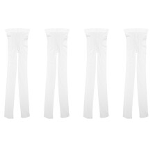 4X Weisse Zarte Einfarbig Samt Strumpfhose fuer Frauen