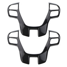 2X Coprivolante Nel Fibra di Carbonio Cornice Decorativa Decorator Sticker Accessori Auto per Ranger Everest Endeavour 2015 +