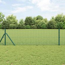 vidaXL Doppelstabmattenzaun 2500 x 80 cm Grün
