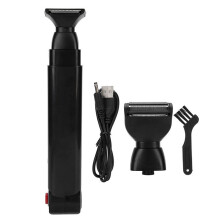 Electric Back Shaver 2 In 1 Facial Hair Trimmer Rechargeable Foldable Groomer