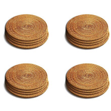 16 Stück Rattan Untersetzer für Hot Dishes Isolierte Hot Pads, Langlebiger Topflappen für Tisch, Hitze Beständige Matten für die Küche
