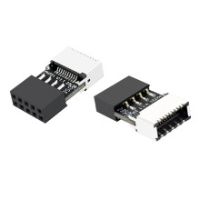 Adaptador de Conector USB 2.0 de 9 Pines A Tipo e de 20 Pines para Placa Base de 2 Piezas, Convertidor de Cabezal USB de Alta Velocidad para PC