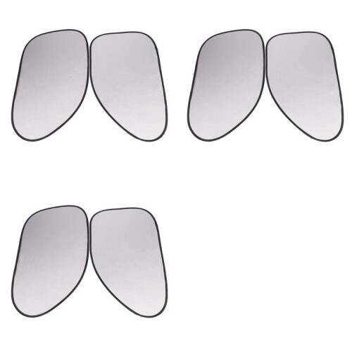 6pcs Auto Car Side Window Sunshade Black Silver Color
