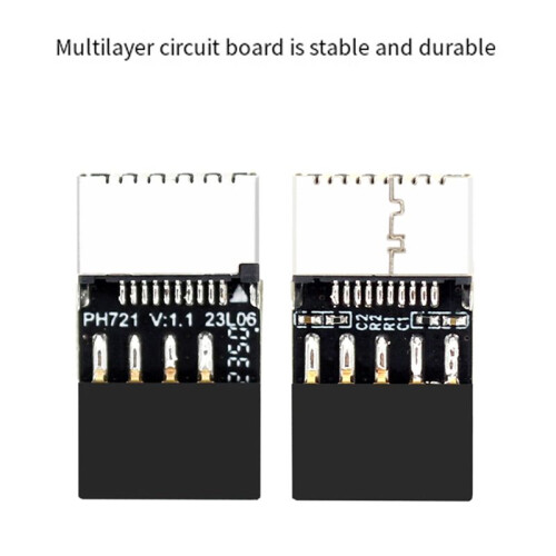 2Pcs Mainboard USB 2.0 9-Pin to Type-E 20-Pin Connector Adapter High-Speed USB Header Converter for Enhanced PC 2
