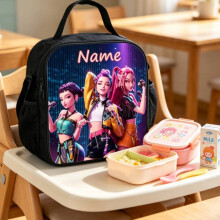 Portable Lunch Childrens Box With Kpop Demon Hunters Print Daily Design For