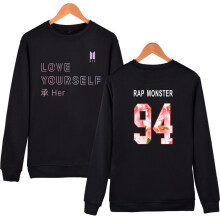 (RAP-Black,L)Kpop Bts Sweater Bangtan Boys Hoodie Pullover Jungkook V Jhope Jumper Jiminnew