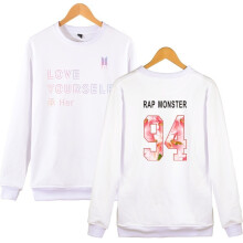 (RAP-White,L)Kpop Bts Sweater Bangtan Boys Hoodie Pullover Jungkook V Jhope Jumper Jiminnew