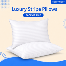 Stripe Pillows Luxury Soft & Smooth Bed Pillows Breathable, Lightweight & Durable