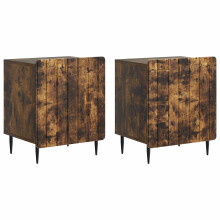 vidaXL Bedside Cabinet 2 pcs Smoked Oak 43 x 34.5 x 52 cm