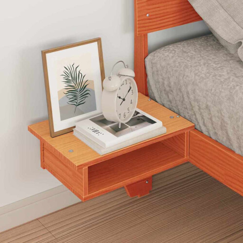 VidaXL vidaXL Bed Frame with Headboard Wax Brown 90 x 200 cm Solid Pine Wood 1