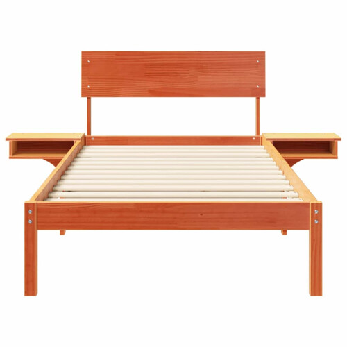 VidaXL vidaXL Bed Frame with Headboard Wax Brown 90 x 200 cm Solid Pine Wood 2