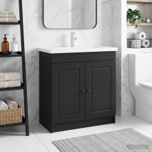 vidaXL Bathroom under Sink Cabinet Black 56 x 37.5 x 81 cm