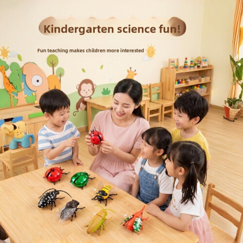 Kids Insect Toy With Interactive Plastic Crawlers Cognitive Recognition Cards 1