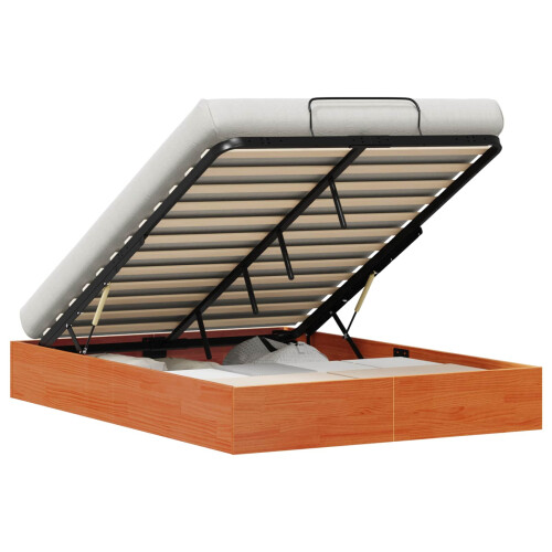 VidaXL vidaXL Ottoman Bed Frame with Storage Wax Brown 150 x 200 cm 1