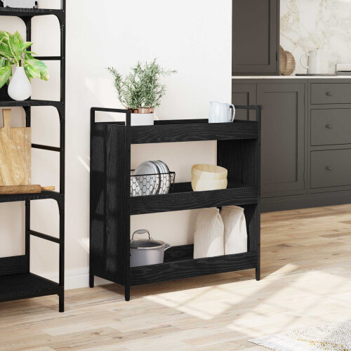 VidaXL vidaXL Küchentrolley Schwarz Eichen-Optik 70 x 30 x 82 cm 2
