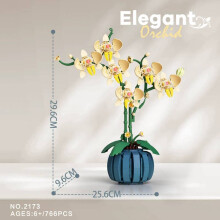 (Yellow)Künstliche Blumen Bausteine Kit Zusammengebaut Spielzeug für Kinder Erwachsene Deko