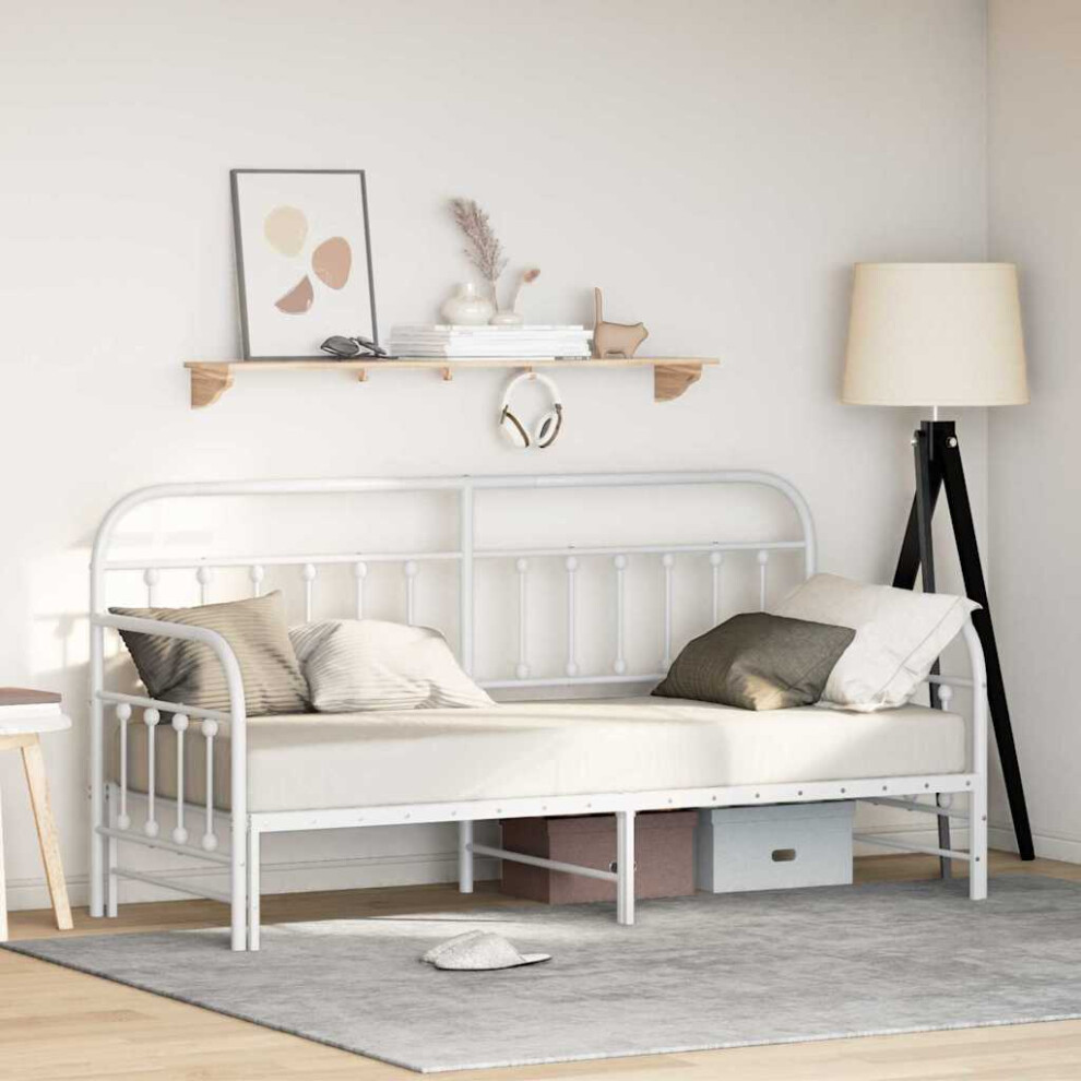 Vidaxl Daybed Frame White 75 X 190 Cm Powder-Coated Steel