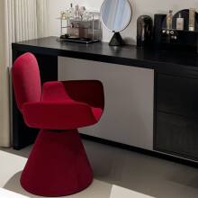 (Red, Fabric) Red 360 Swivel Dressing Chair