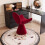 (Red, Fabric) Red 360 Swivel Dressing Chair 5