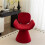 (Red, Fabric) Red 360 Swivel Dressing Chair 6