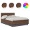 VidaXL vidaXL Bed Frame with Headboard Brown Oak 150 x 200 cm Engineered Wood 4