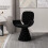 (Black, Fabric) Modern Black Dressing Room Stool 1