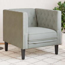 vidaXL Sofa Light Grey 74.5 x 71 x 70.5 cm Velvet