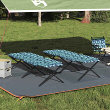 vidaXL Folding Camping Bed 2 pcs Forest 210 x 80 x 46 cm Oxford fabric