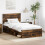 VidaXL vidaXL Bed Frame Smoked Oak 100 x 200 cm Solid Pine Wood 1