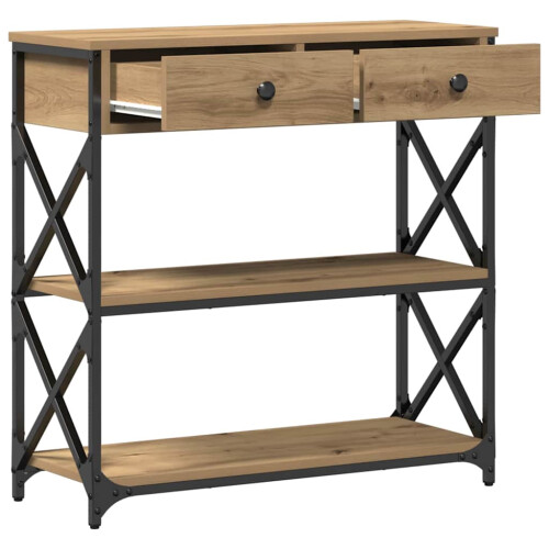 VidaXL vidaXL Console Table with Drawer Artisan oak 75 x 28 x 75 cm 1