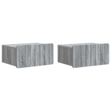 vidaXL Wall-Mounted Bedside Cabinet 2 pcs Grey Sonoma Engineered Wood