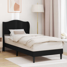 vidaXL Bed Frame with Headboard Black 90 x 190 cm Faux Leather
