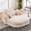 (White) Oversized Chaise Lounge Sofa - Plush Chenille Accent Chair 1