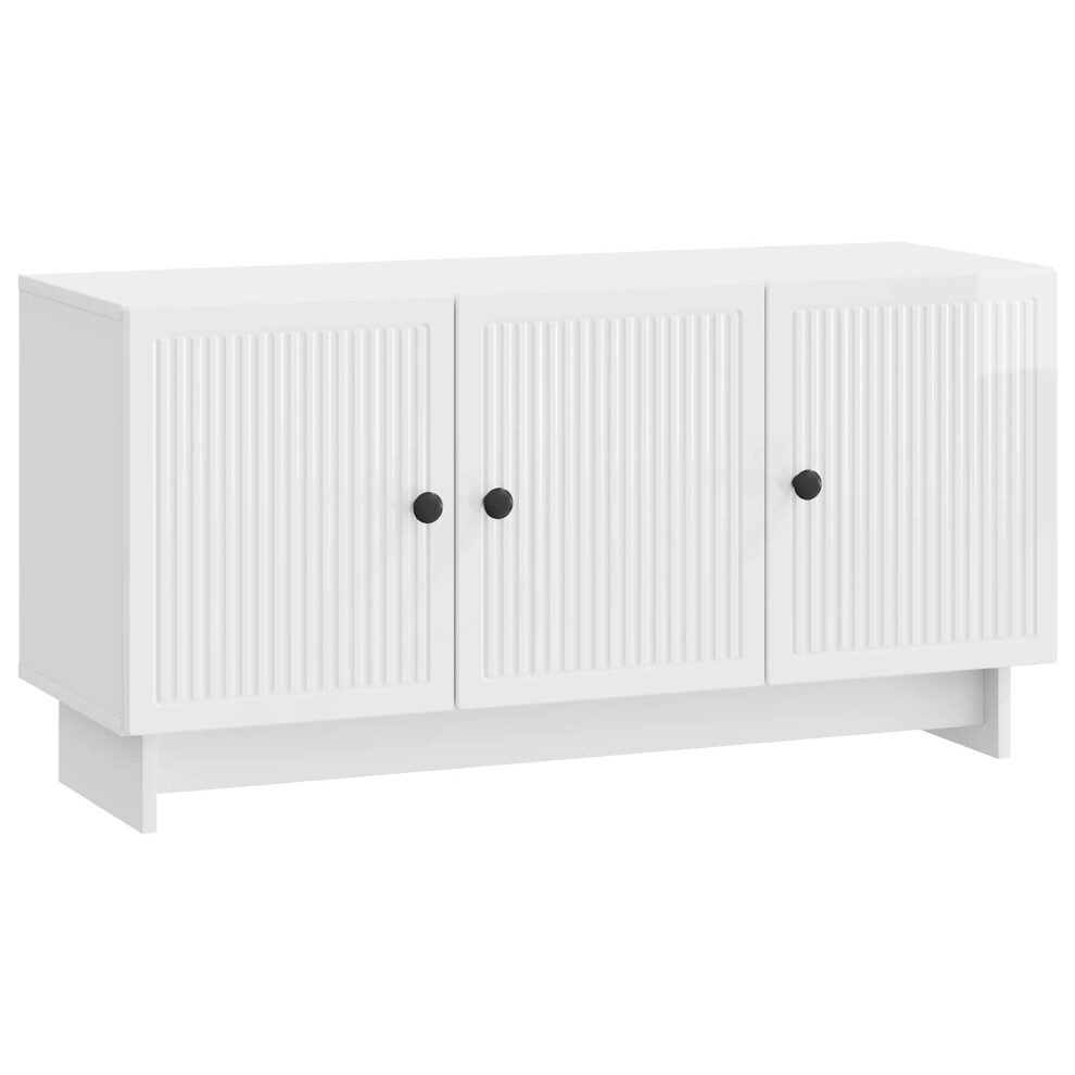 Vidaxl Tv Cabinet High Gloss White 99 X 34.5 X 50 Cm Engineered Wood