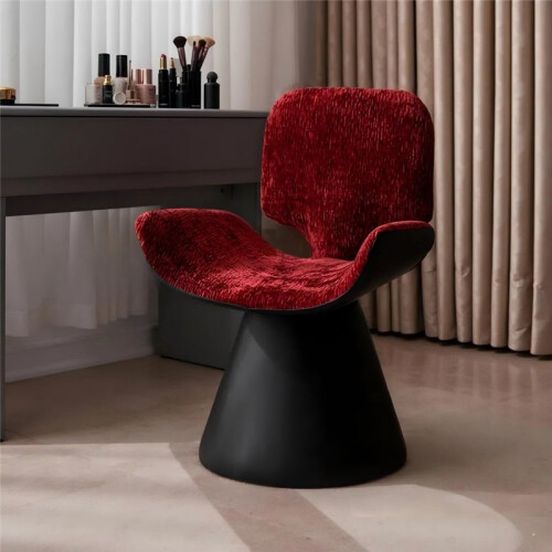 (Black, Red) Luxury Red-Black Dressing Table Chair 1