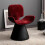 (Black, Red) Luxury Red-Black Dressing Table Chair 4