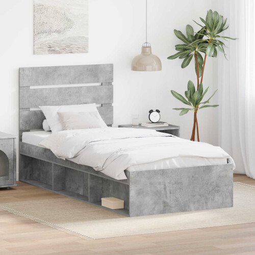 VidaXL vidaXL Bed Frame Concerte Grey 75 x 190 cm Solid Pine Wood