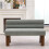 (Green, Boucle) Modern Upholstered Entryway Bench 1