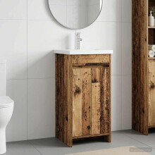vidaXL Badezimmerschrank mit Waschbecken Altholz 42 x 40 x 84,5 cm
