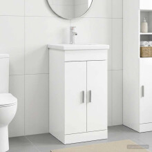 vidaXL Badezimmerschrank mit Waschbecken Weiß 42 x 40 x 84,5 cm