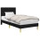 VidaXL vidaXL Bed Frame with Headboard Black 90 x 190 cm Fabric 2