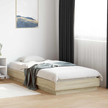 vidaXL Bed Frame with LED Sonoma Oak 80 x 200 cm Engineered Wood